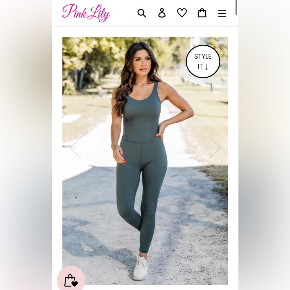 BECOME YOUR BEST OLIVE ACTIVE JUMPSUIT PINK LILY